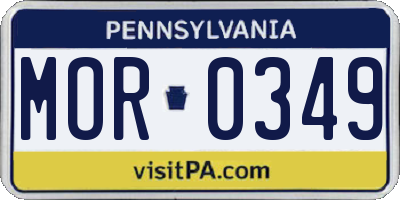 PA license plate MOR0349