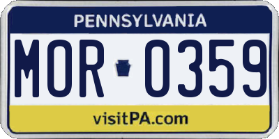 PA license plate MOR0359