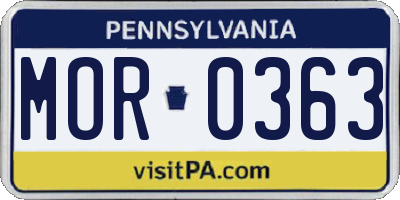 PA license plate MOR0363
