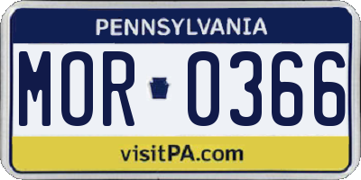 PA license plate MOR0366