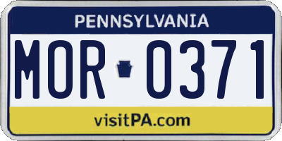 PA license plate MOR0371