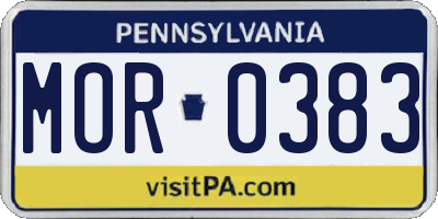PA license plate MOR0383