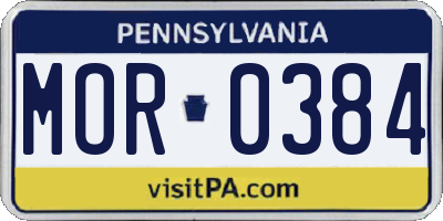 PA license plate MOR0384