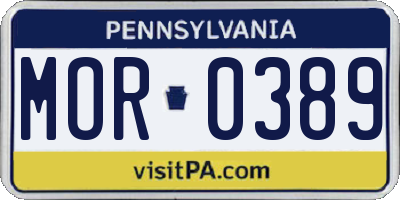 PA license plate MOR0389