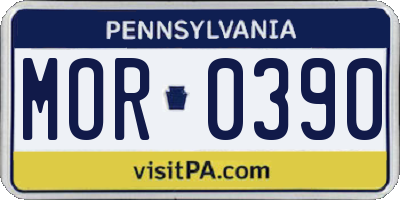 PA license plate MOR0390