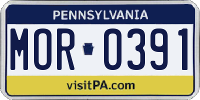 PA license plate MOR0391