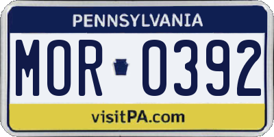 PA license plate MOR0392