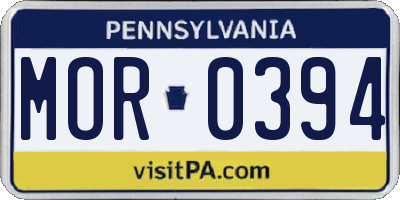 PA license plate MOR0394