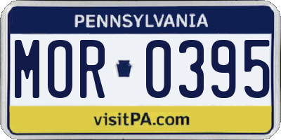 PA license plate MOR0395