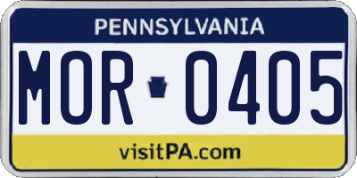 PA license plate MOR0405
