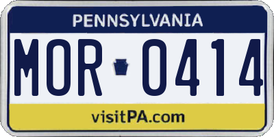 PA license plate MOR0414