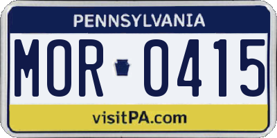 PA license plate MOR0415