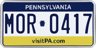 PA license plate MOR0417