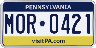 PA license plate MOR0421