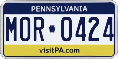 PA license plate MOR0424