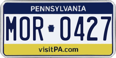 PA license plate MOR0427