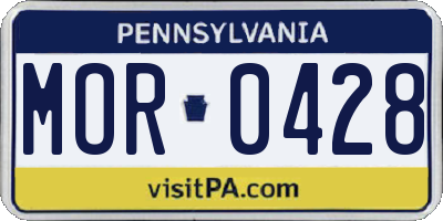 PA license plate MOR0428