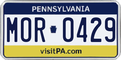 PA license plate MOR0429