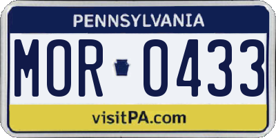 PA license plate MOR0433