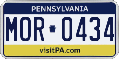 PA license plate MOR0434