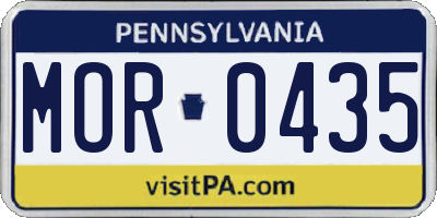 PA license plate MOR0435