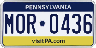 PA license plate MOR0436