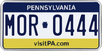 PA license plate MOR0444