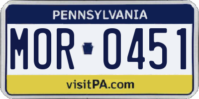 PA license plate MOR0451