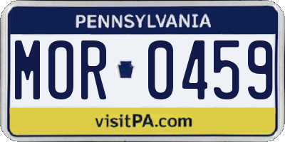 PA license plate MOR0459
