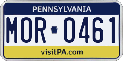 PA license plate MOR0461