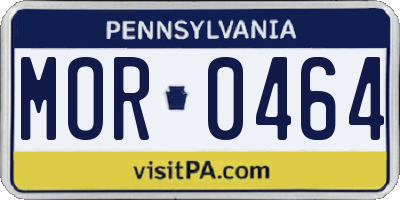 PA license plate MOR0464