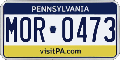 PA license plate MOR0473