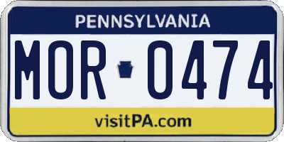 PA license plate MOR0474
