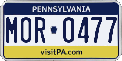 PA license plate MOR0477