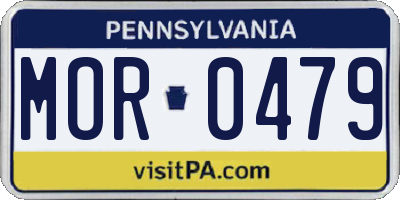 PA license plate MOR0479