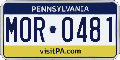 PA license plate MOR0481