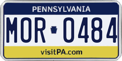 PA license plate MOR0484