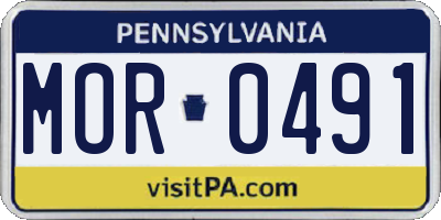 PA license plate MOR0491