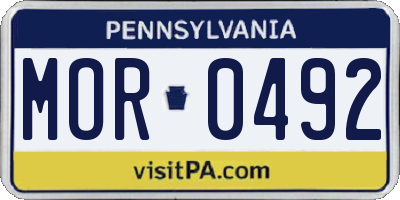 PA license plate MOR0492