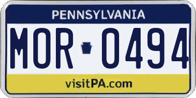 PA license plate MOR0494