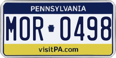 PA license plate MOR0498