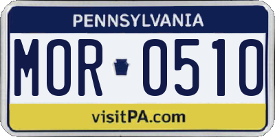 PA license plate MOR0510