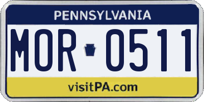 PA license plate MOR0511