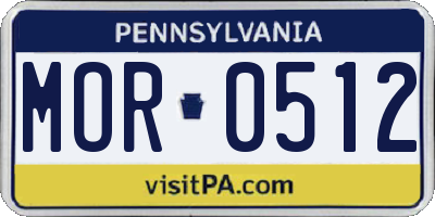 PA license plate MOR0512