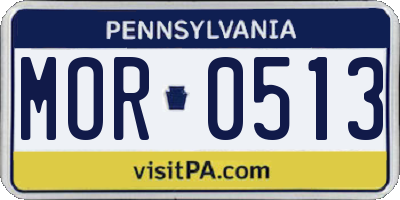 PA license plate MOR0513