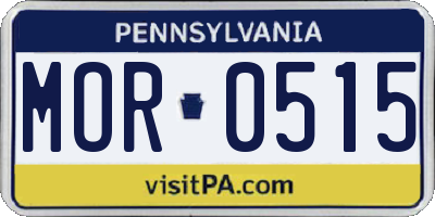 PA license plate MOR0515