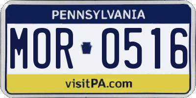 PA license plate MOR0516