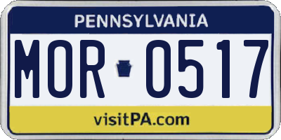 PA license plate MOR0517