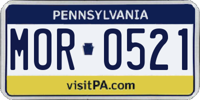 PA license plate MOR0521