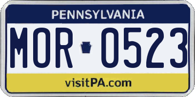 PA license plate MOR0523